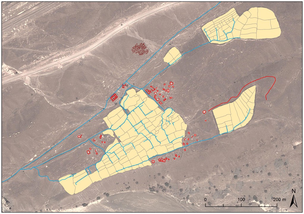 village and field system along the Falaj al Mutaridh investigated in 2014